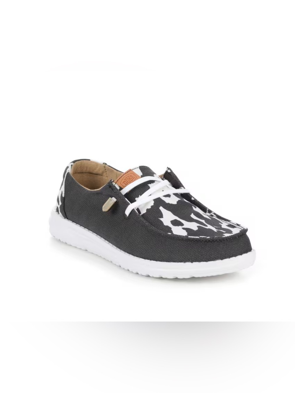 Hey Dude Women's Black and White Patterned Casual Sneakers